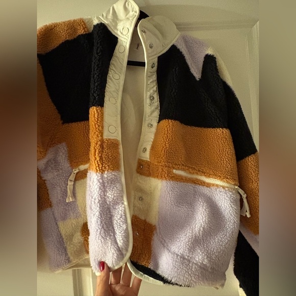 Free People Free Movement Fleece Patchwork Jacket Size Small - Picture 9 of 15